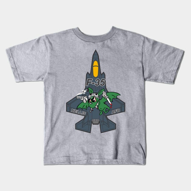 F-35A Lightning II - Green Bats Kids T-Shirt by MBK